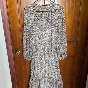 Banana Republic Animal Print Long Sleeve Dress